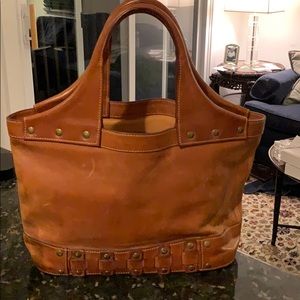 Leather studded Donna Karan bag